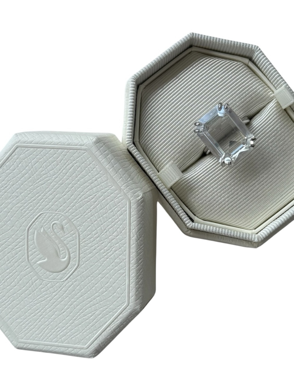 Swarovski size 6 Clear Emerald-Cut Cocktail Ring - Women Jewelry - Picture 5 of 7
